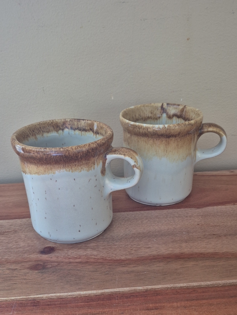 Set of 2 Vintage McCoy 1412 Brown Drip Coffee Mugs